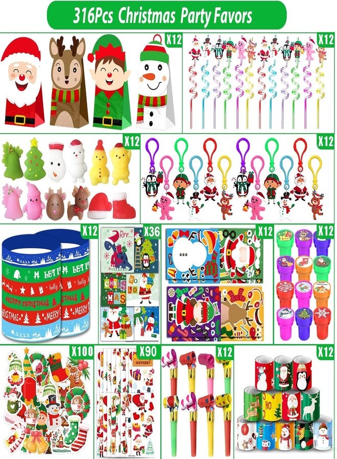 PLOUGVI 316Pcs Christmas Party Favors for Kids, Xmas Birthday Party Supplies Decor, Christmas Goodie Bag Stuffers, Advent Calendar Pinata Fillers, Classroom Rewards Prize, Stocking Stuffers for Kids - Image 2